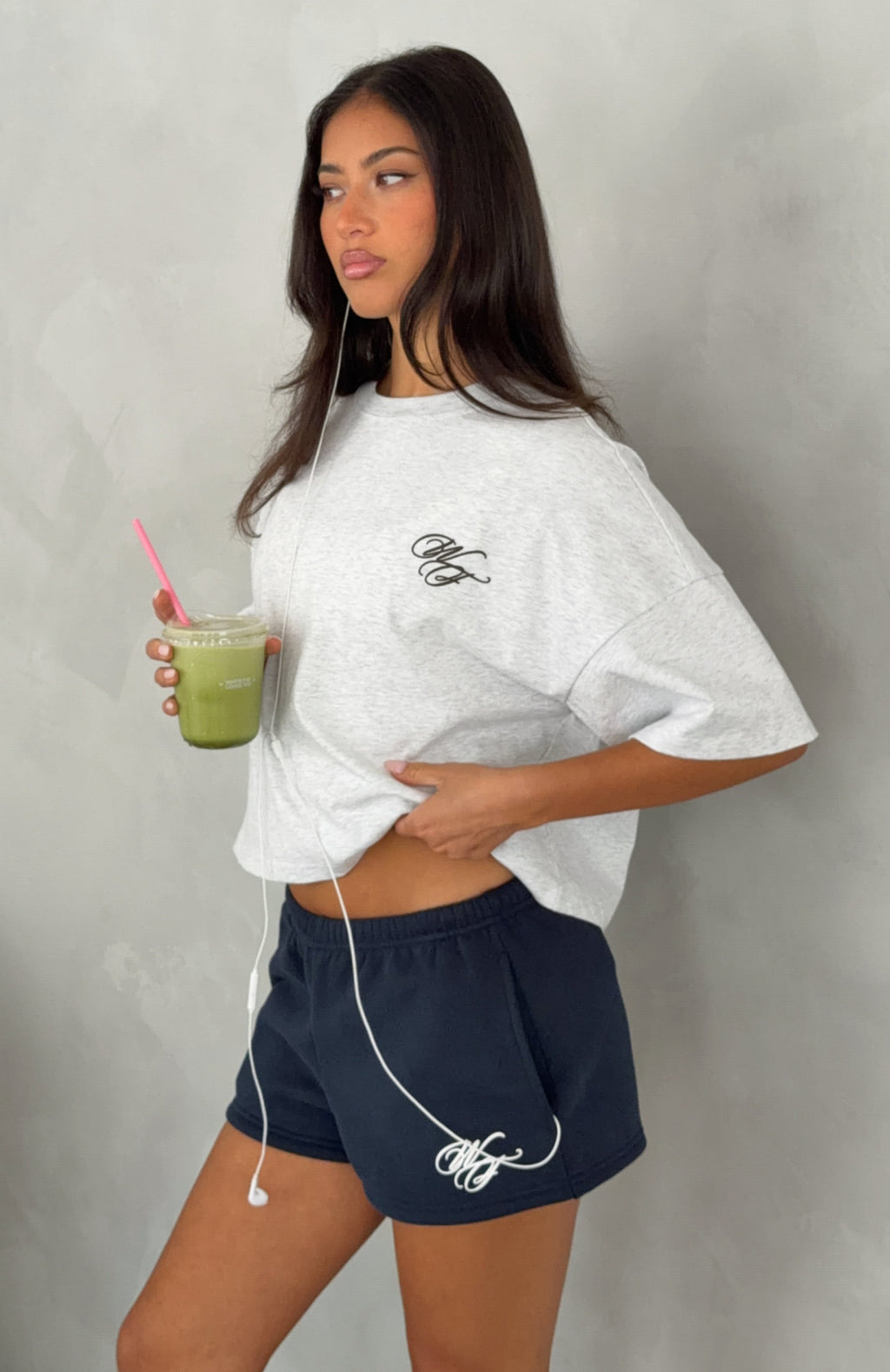 Raven Boxy Oversized Tee Grey Marle